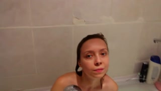Sabrina's hairy shower masturbation with soap - free porn on GEEZ.TUBE
